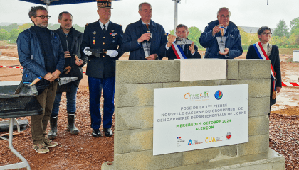 Pose de la 1ère pierre de la nouvelle caserne du groupement de gendarmerie départementale