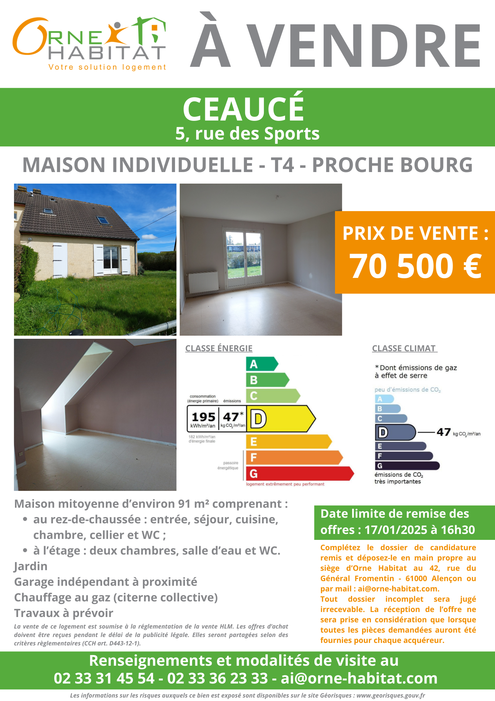 Vente Ceaucé Maison